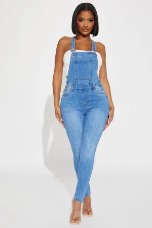 Always Petty Skinny Stretch Denim Overalls - Light Wash