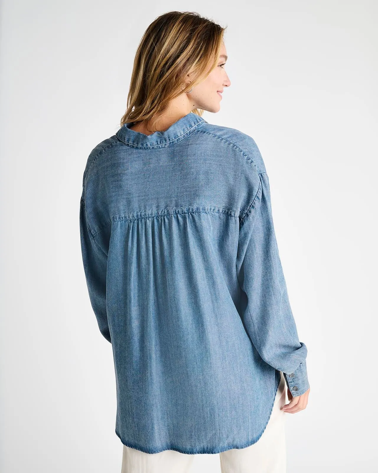 Avril Indigo Button Down Shirt