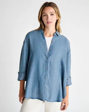 Avril Indigo Button Down Shirt