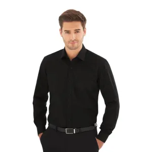 BB710-15 Brook Taverner Mens Long Sleeve Black Rapino Shirt - Collar -15"