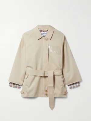 Beige belted trench coat