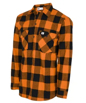 Big Bill Men’s Premium Flannel Work Shirt - Orange and Black Plaid