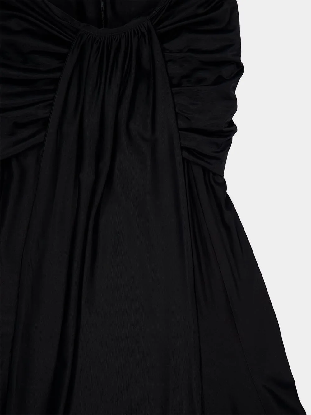 Black Draped Maxi Skirt