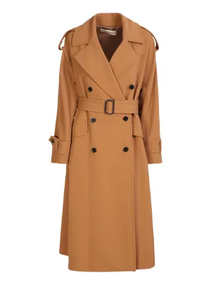 Brown double-breasted trench coat