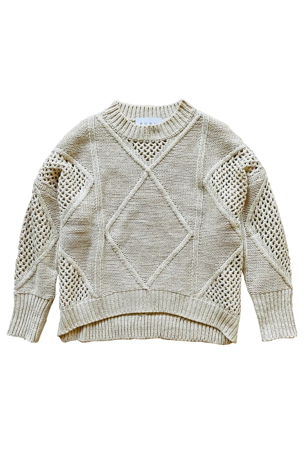 Cable Knit Fisherman Sweater - Oatmeal