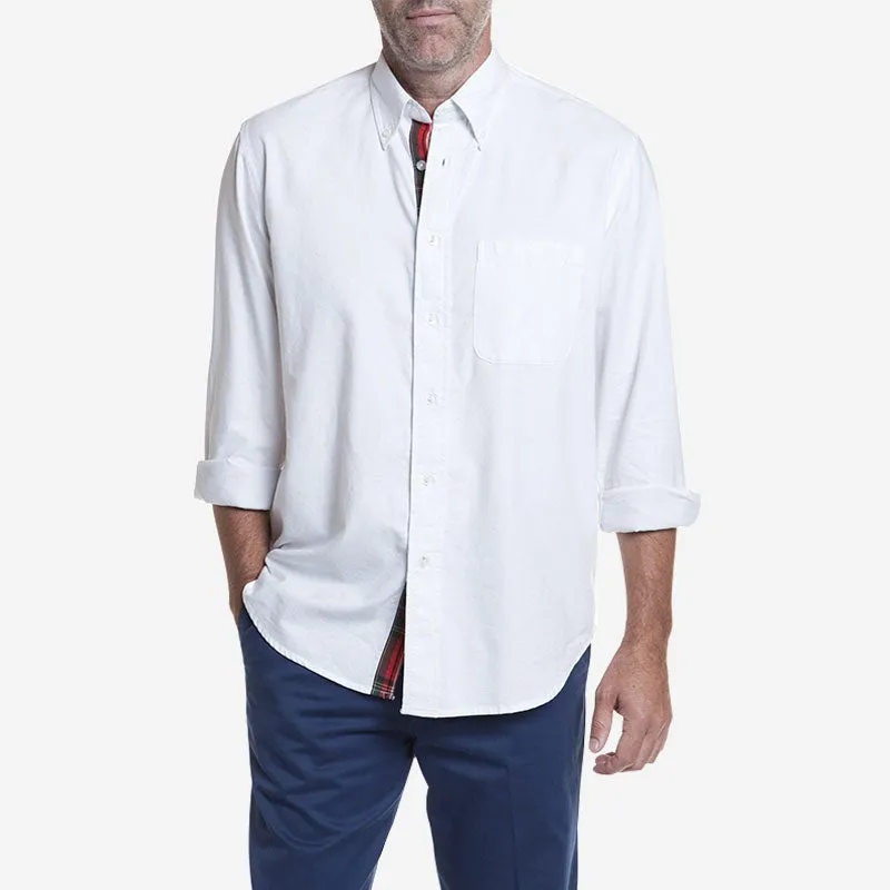 Castaway Chase Shirt - White with Royal Stewart Trim