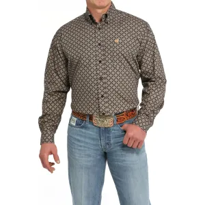 Cinch Men's Geometric Print Button-Down Western Shirt - Black