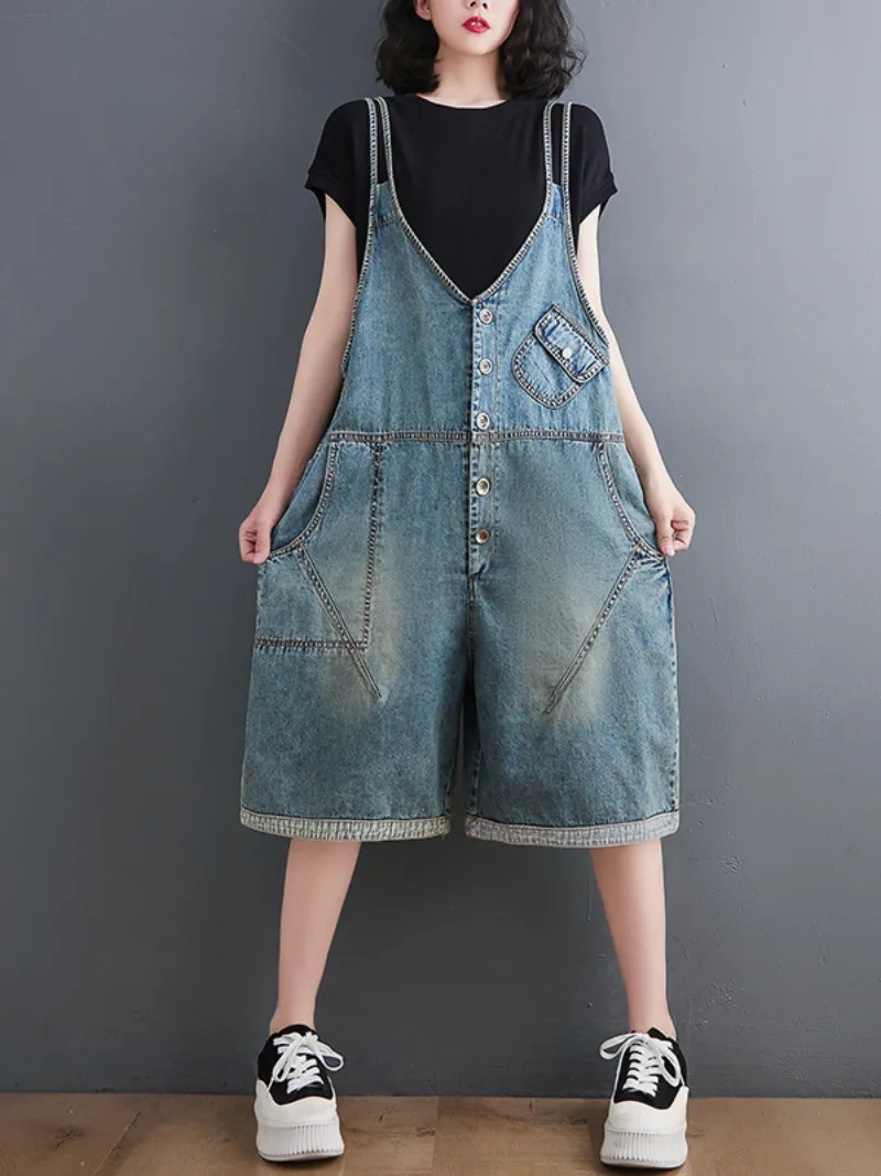 Comfort and Style in One Trendy Women's Short Overalls Dungarees