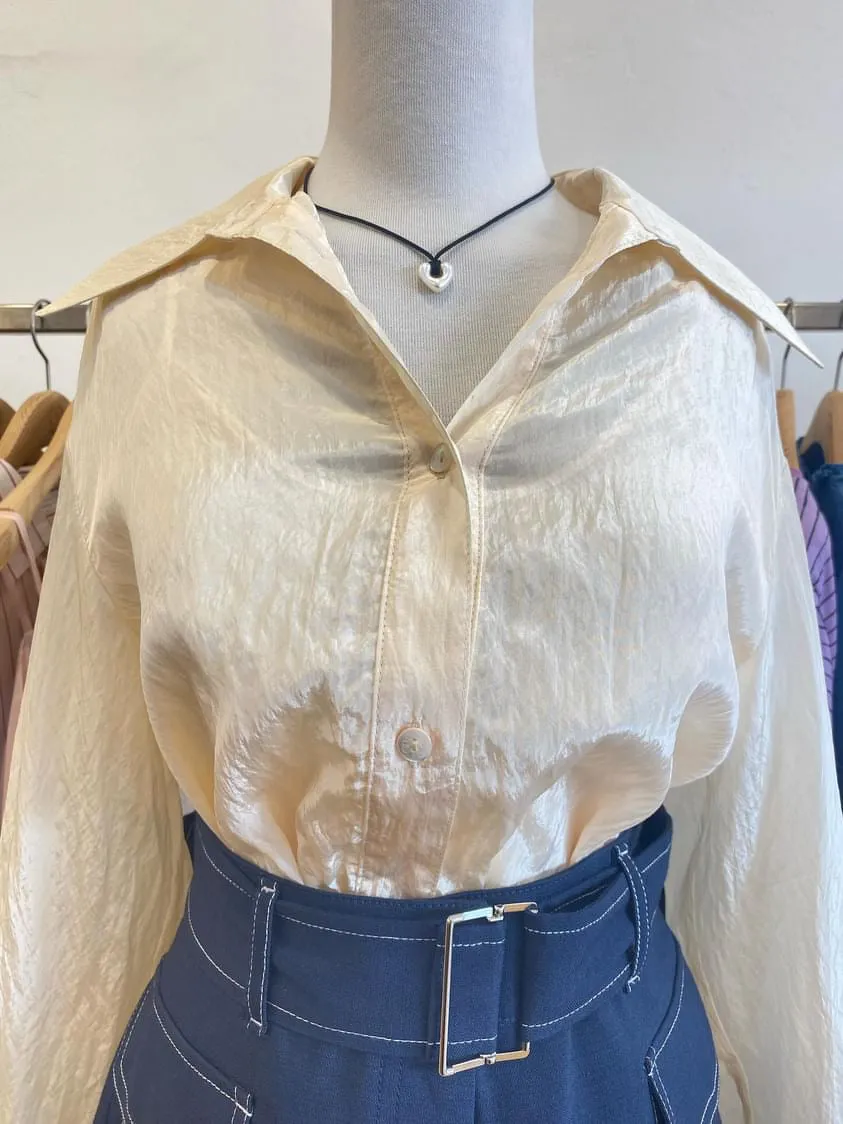 Cream simple blouse