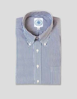 DARK BLUE BENGAL STRIPE BUTTON DOWN DRESS SHIRT