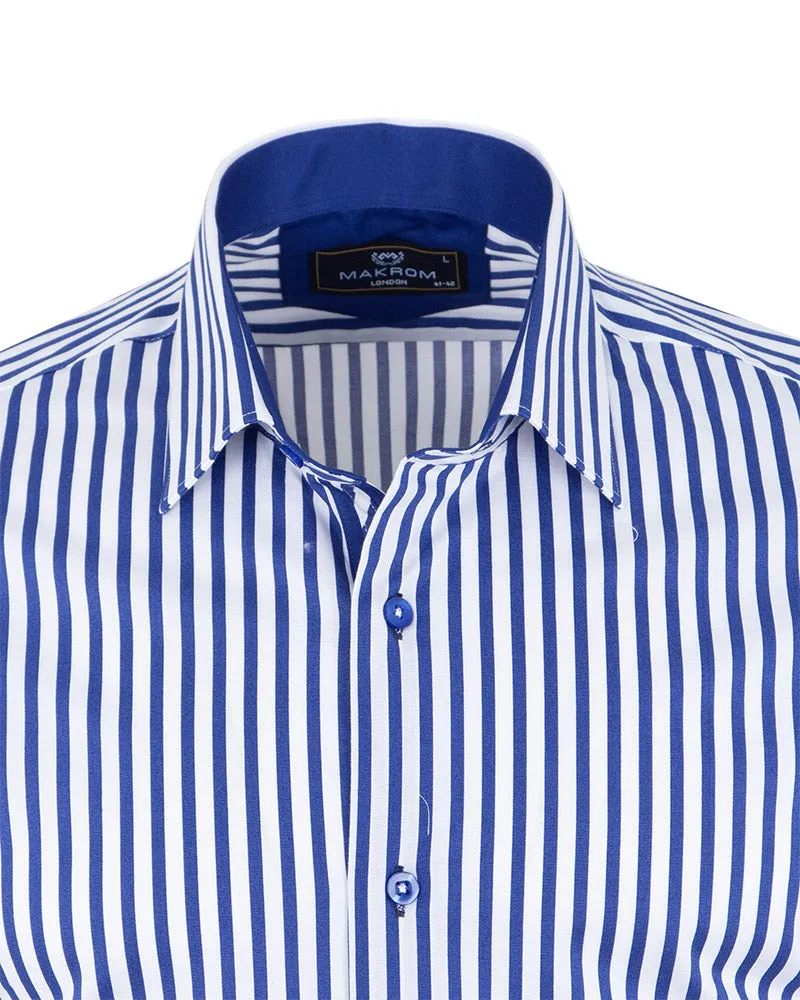 Dark Blue Stripe Classic Men's Shirt