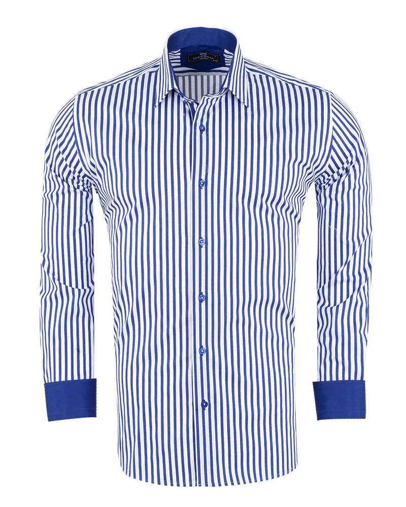 Dark Blue Stripe Classic Men's Shirt