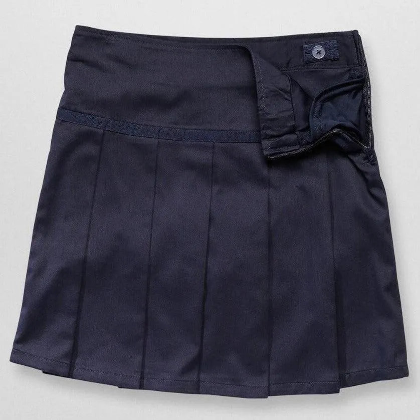 French Toast Girls School Uniform Pleated Scooter with Grosgrain Ribbon - Navy - SX9129