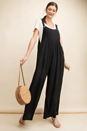 Full Size Sleeveless Ruched Wide Leg Overalls