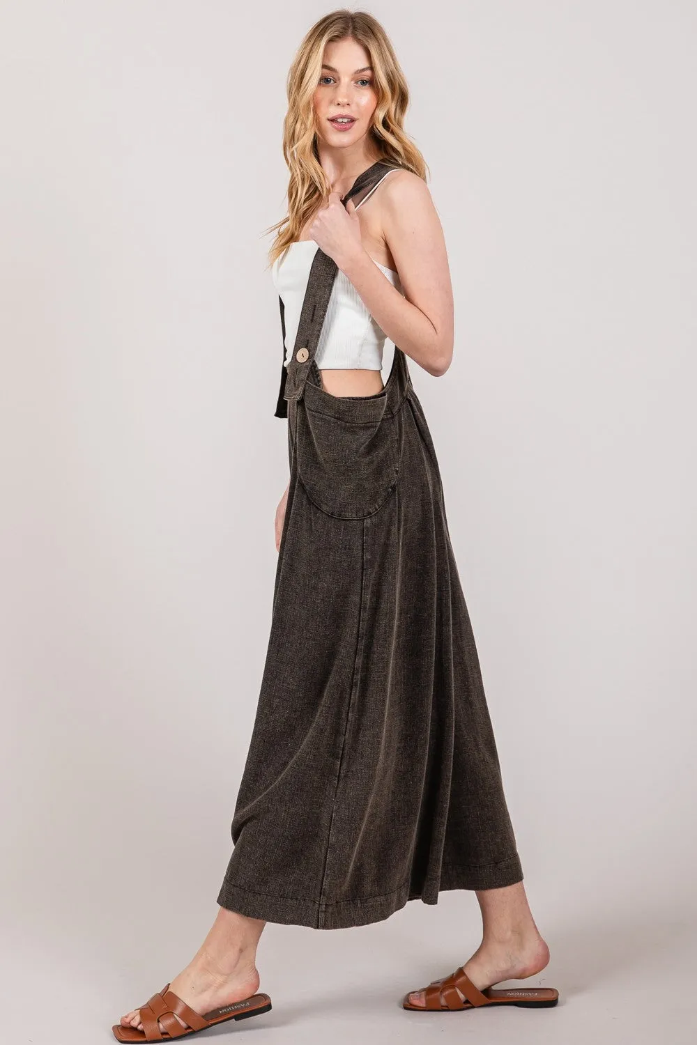 Full Size Wide Strap Wide Leg Overalls