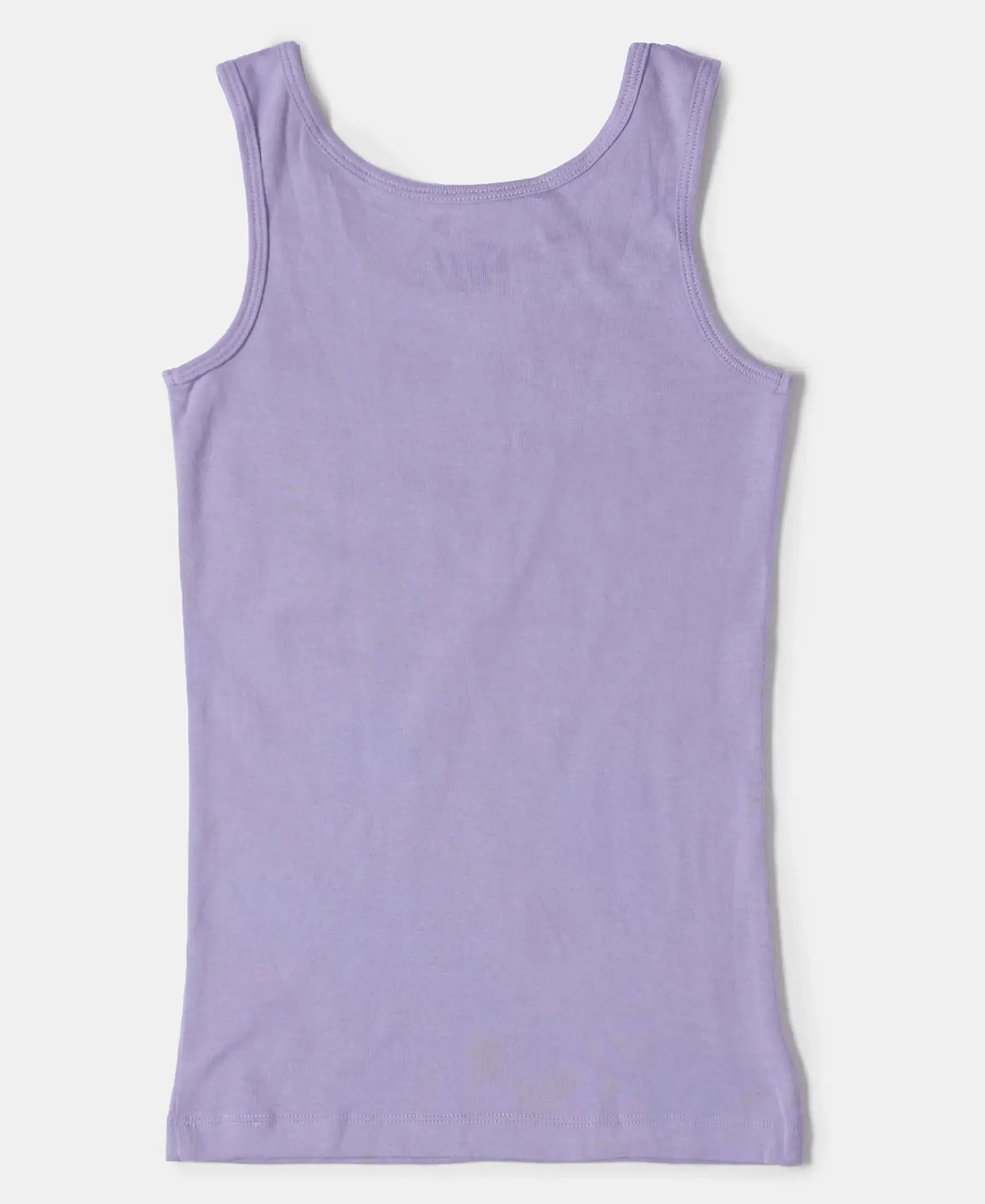 Girl's Super Combed Cotton Rib Solid Inner Tank Top - Violet Tulip