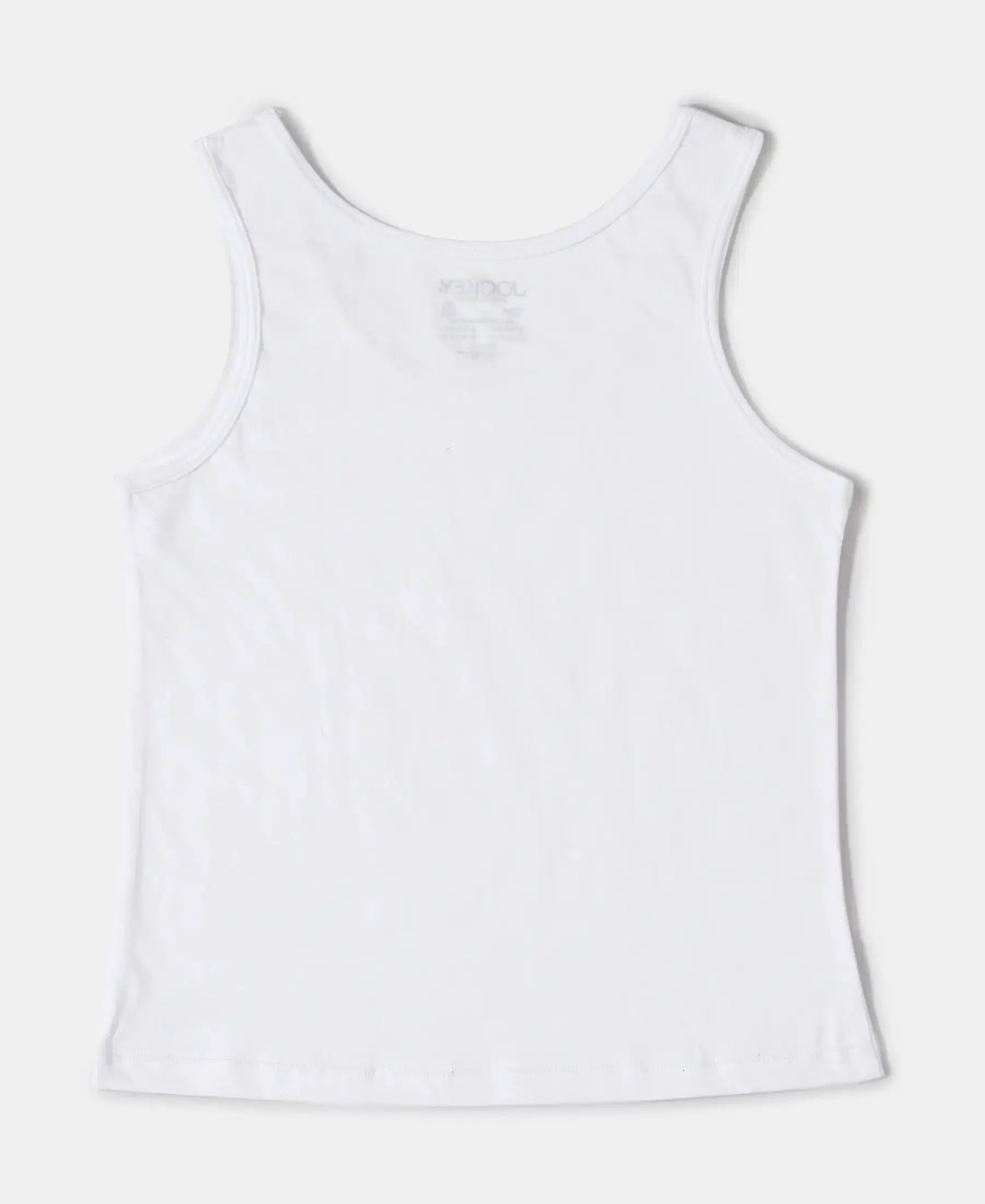 Girl's Super Combed Cotton Solid Inner Tank Top - White (Pack of 3)