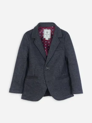 Grey Wool Blended Kids Blazer