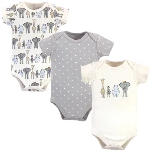 Hudson Baby Cotton Bodysuits, Royal Safari 3-Pack