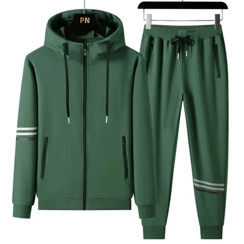 Men's Sports Pure Cotton Hooded Sweater Trousers Two-piece Set