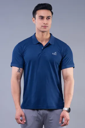 MINIMAL BUZZ CLASSIC POLO T-SHIRTS - NAVY