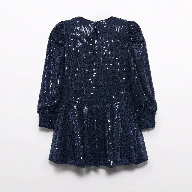 Navy Sequins Formal Dress