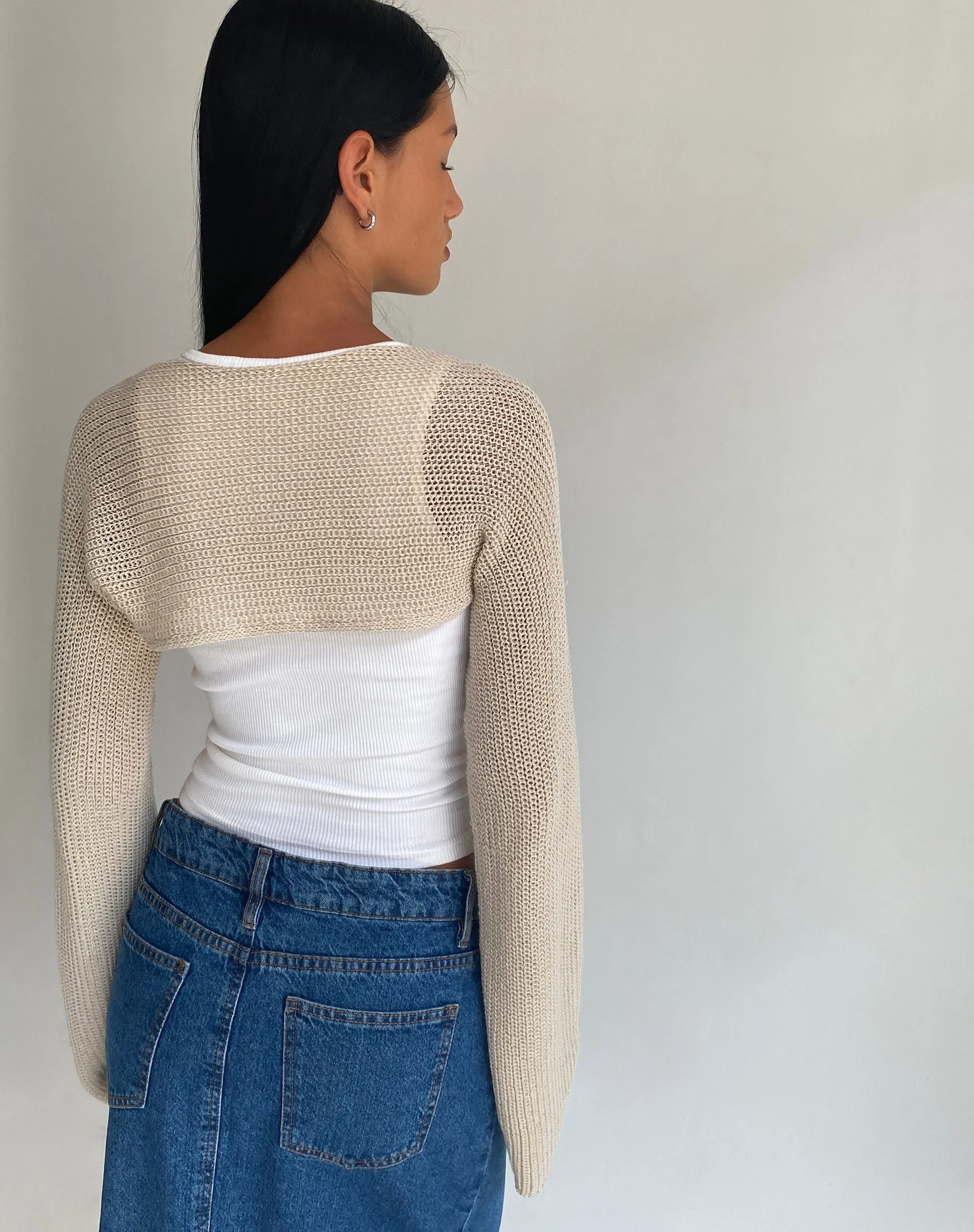 Nobila Shrug Top in Natural