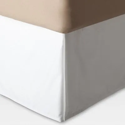 Open Box - White Wrinkle-Resistant Cotton Bed Skirt (King) - Threshold