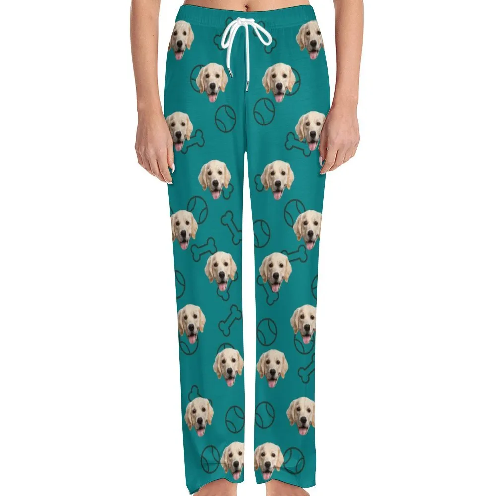 Personalized Long Pajama Pants Lacing Custom Face Bone Multicolor Sleepwear Slumber Party