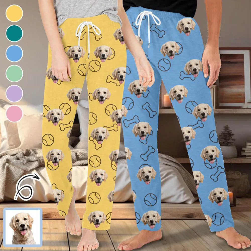 Personalized Long Pajama Pants Lacing Custom Face Bone Multicolor Sleepwear Slumber Party