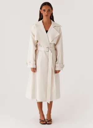 Phoenix Oversized Trench Coat - Ivory