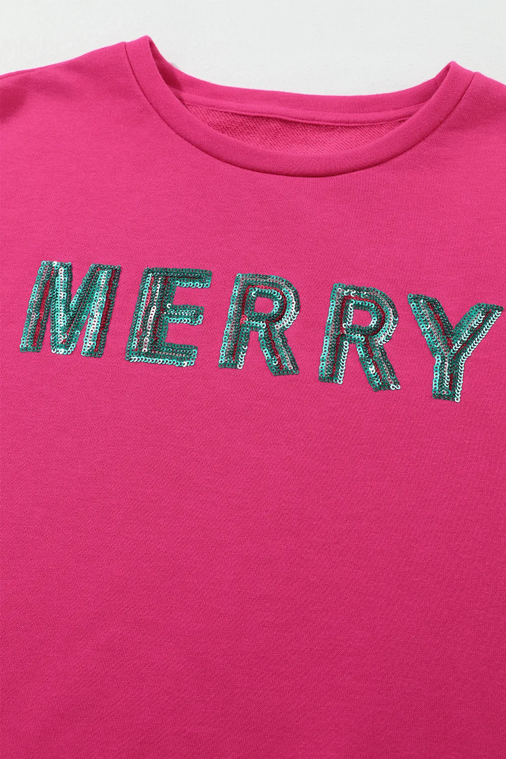 Sequins "Merry" Christmas Tree Sweatshirt