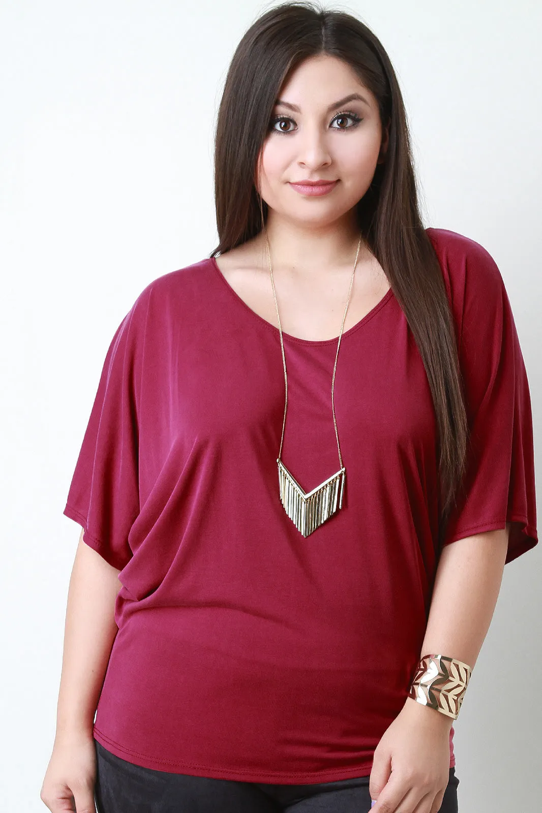 Simple Knit Dolman Sleeve Top