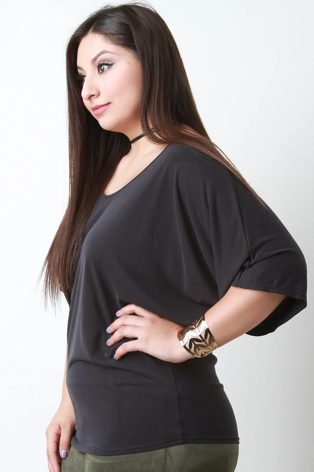 Simple Knit Dolman Sleeve Top