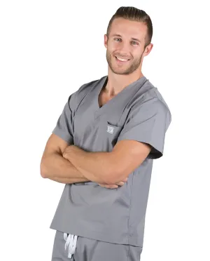 Small David Slate Grey Simple Scrub Top