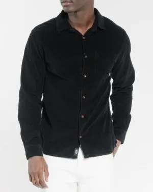 Stranded Cord LS Shirt Black