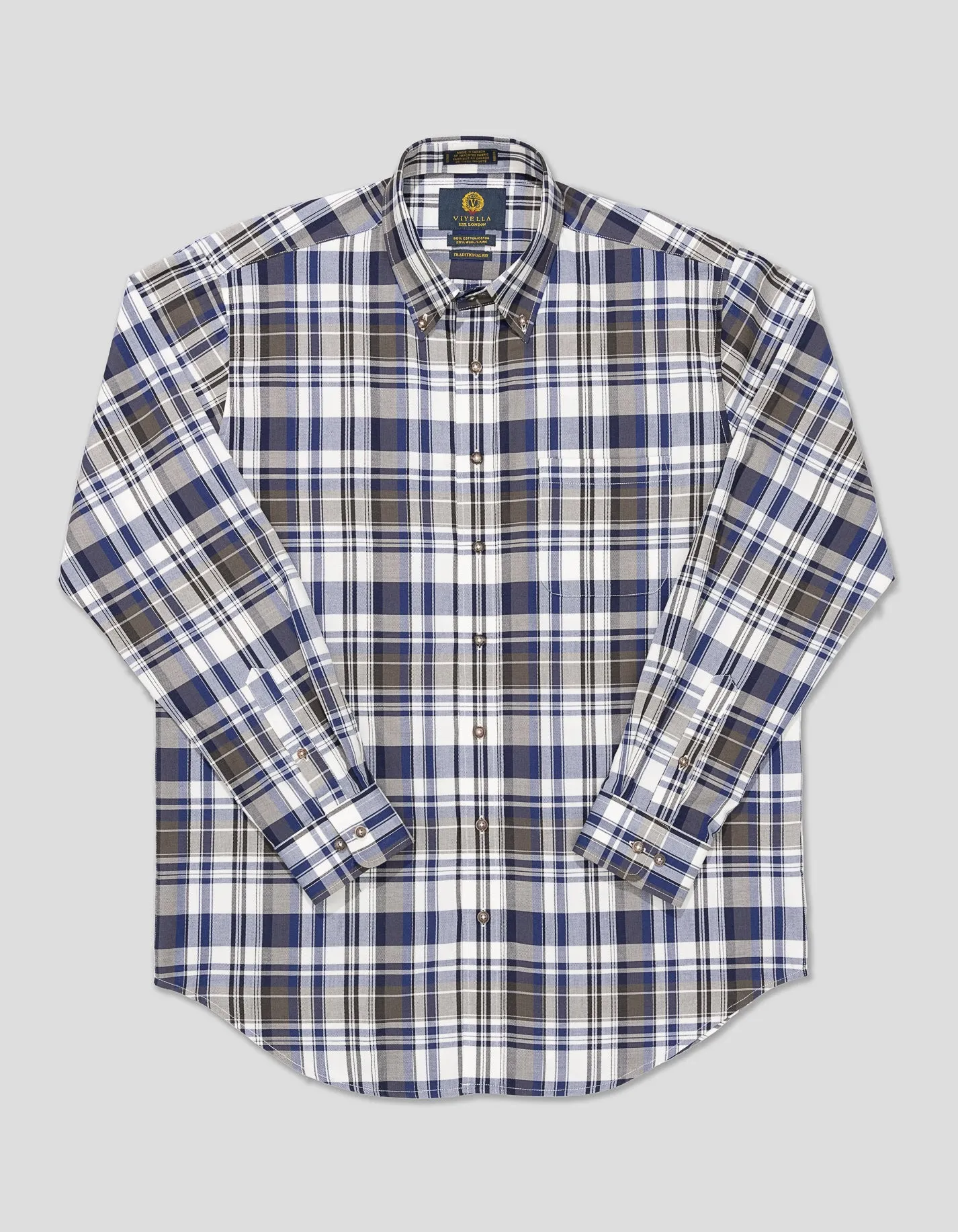 VIYELLA - NAVY/GREY/WHITE CHECK