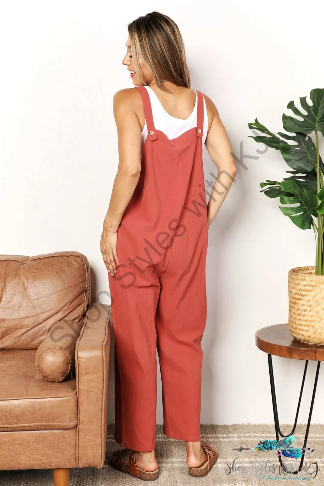 Wide Leg Overalls with Front Pockets