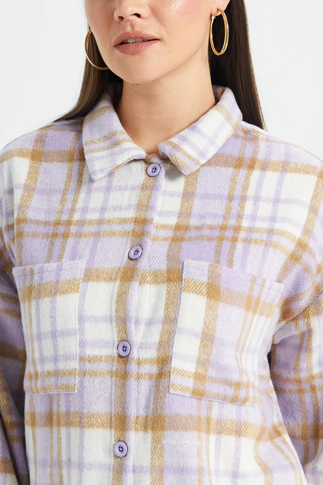 Women Assorted Checker Brushed Shirt